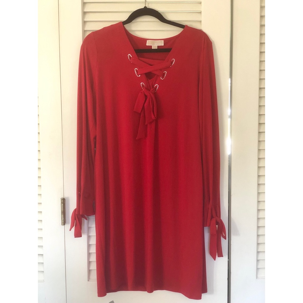 MICHAEL Michael Kors Red Lace-Up Dress